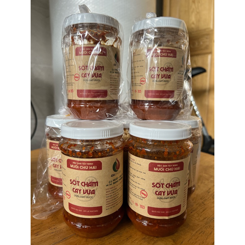 Sốt Muối Chú Hải cay vừa500g- tặng 1b bánh tráng 100g