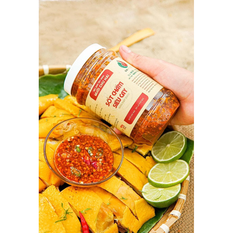 Sốt Muối Chú Hải cay vừa500g- tặng 1b bánh tráng 100g