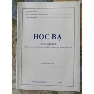 Học Bạ Trung Học Cơ Sở Mẫu Mới ( 19x26.5 Cm )