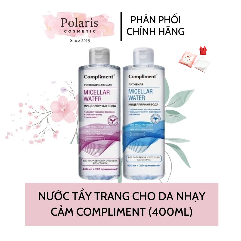Tẩy Trang Compliment Cho Da Dầu, Nhạy Cảm & Mọi Loại Da 400Ml [Chính hãng-Có tem phụ]