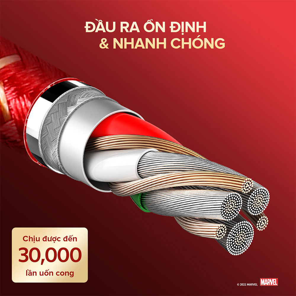 Cáp Sạc Anker USB-C to L A9551 Sạc Nhanh PD Cho iP8-14PRM Bện Dù Phiên Bản Marvel