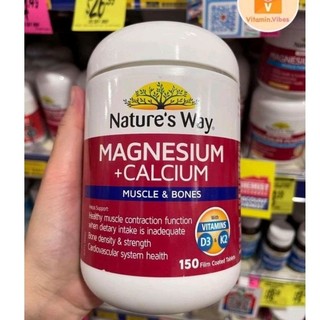 Viên hỗ trợ cơ xương nature’s way magnesium + calcium +d3 +k2 150 viên