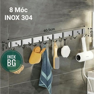 [INOX304] Móc treo quần áo 3,4,5,6,7,8 móc gắn tường inox 304 cao cấp