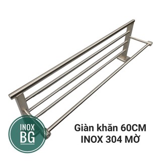 Inox 304 giàn vắt khăn chân vuông 60cm inox 304 xước mờ