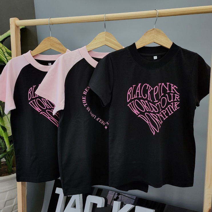 CHỮ BLACKPINK HỒNG ĐEN / CHẤT COTTON 100% / FULL BOX