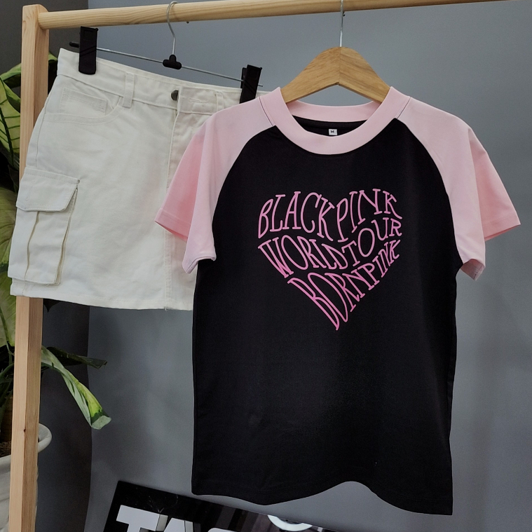 CHỮ BLACKPINK HỒNG ĐEN / CHẤT COTTON 100% / FULL BOX