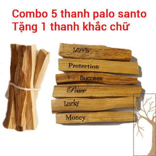 5 THANH PALO SANTO Gỗ Thánh Thanh Tẩy, cải thiện giấc ngủ - THẢO MỘC XÔNG NHÀ Song An Eco (loại 4-6gr/thanh)