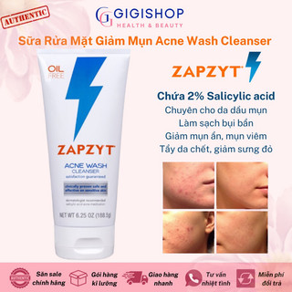 Sữa rửa mặt giảm mụn Zapzyt Acne Wash Cleanser 2% BHA 6.25 oz (Bill USA)