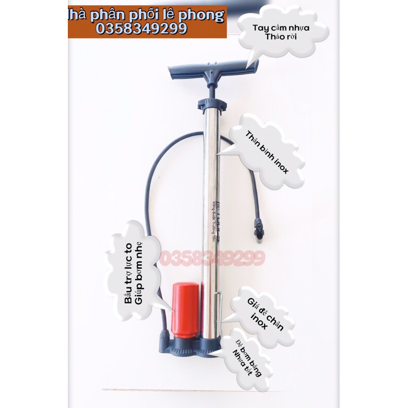 Ống Bơm Inox  Siêu Đẹp Dùng Bơm Xe Máy - Xe Đạp - Xe Đạp Điện.