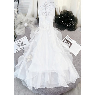 VÁY MAXI BÈO 2 dây PHỐI ĐAN DÂY EO 160724