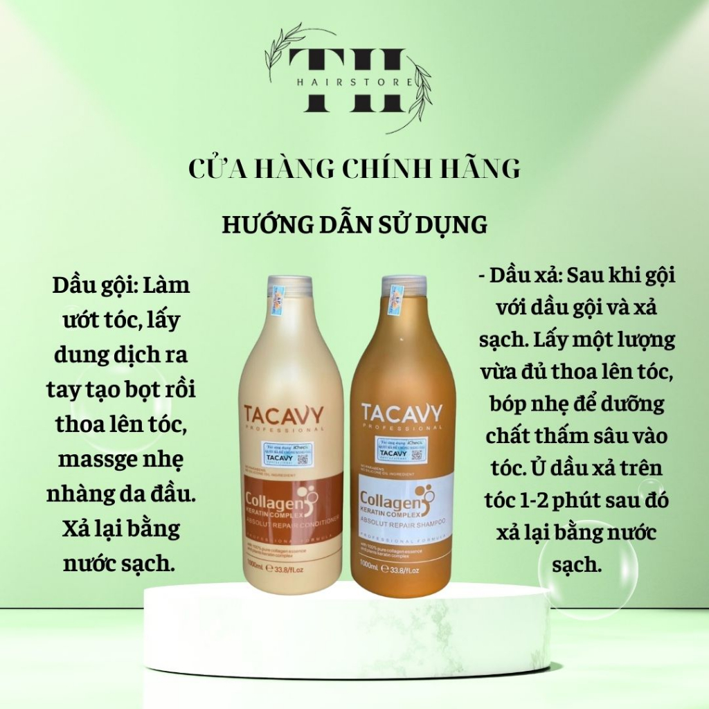 GỘI XẢ TACAVY 1000ml x2 CHỐNG RỤNG, KÍCH MỌC TÓC