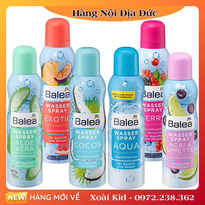 Xịt khoáng Balea Aqua cấp ẩm 75ml và 150ml của Đức -DATE MỚI ĐỦ BILL