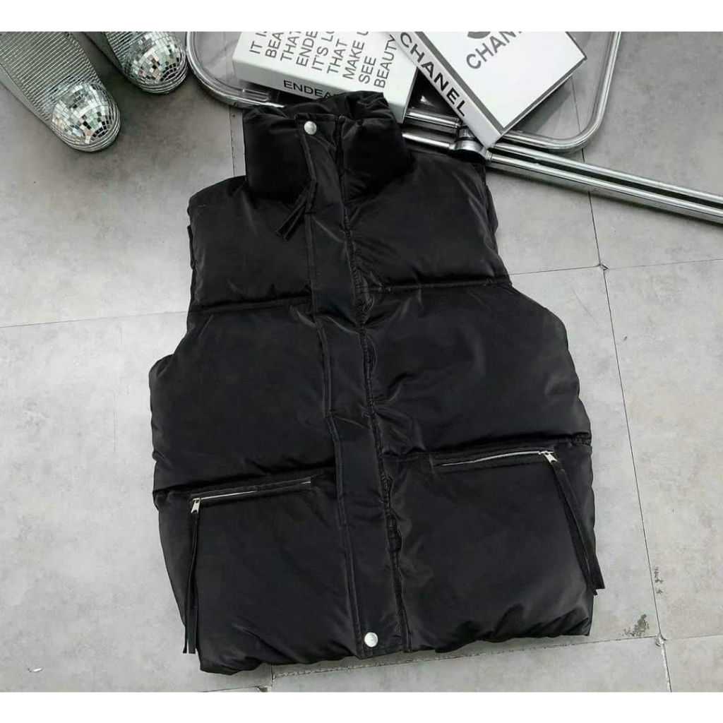 Áo phao ghile nhung lì croptop sang chảnh đủ mầu - PN06