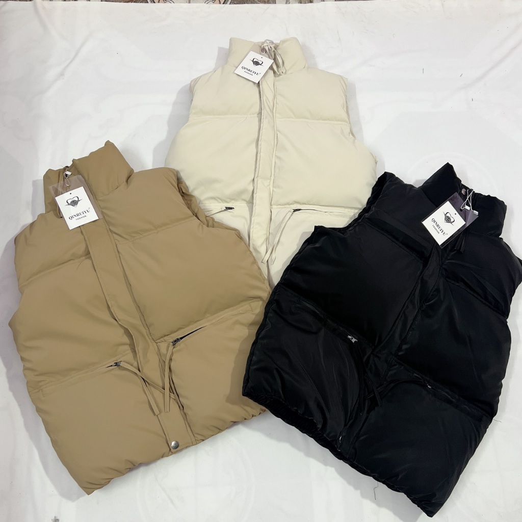 Áo phao ghile nhung lì croptop sang chảnh đủ mầu - PN06