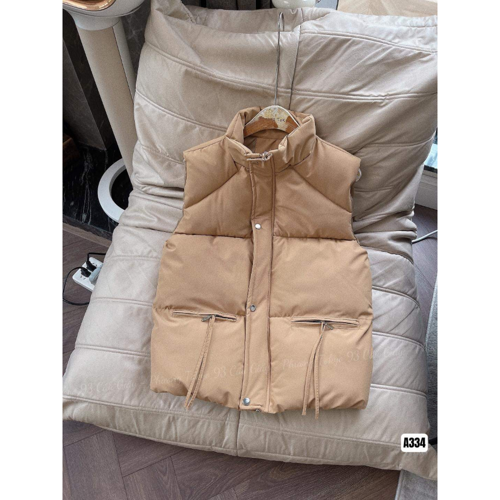 Áo phao ghile nhung lì croptop sang chảnh đủ mầu - PN06