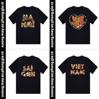 Áo thun unisex in chữ việt nam- tỉnh thành - hà nội - sài gòn nghê thuật