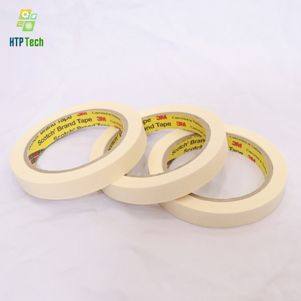 Băng keo giấy 3M dùng che sơn khổ 1,5cm dài 27m Masking Tape 3M