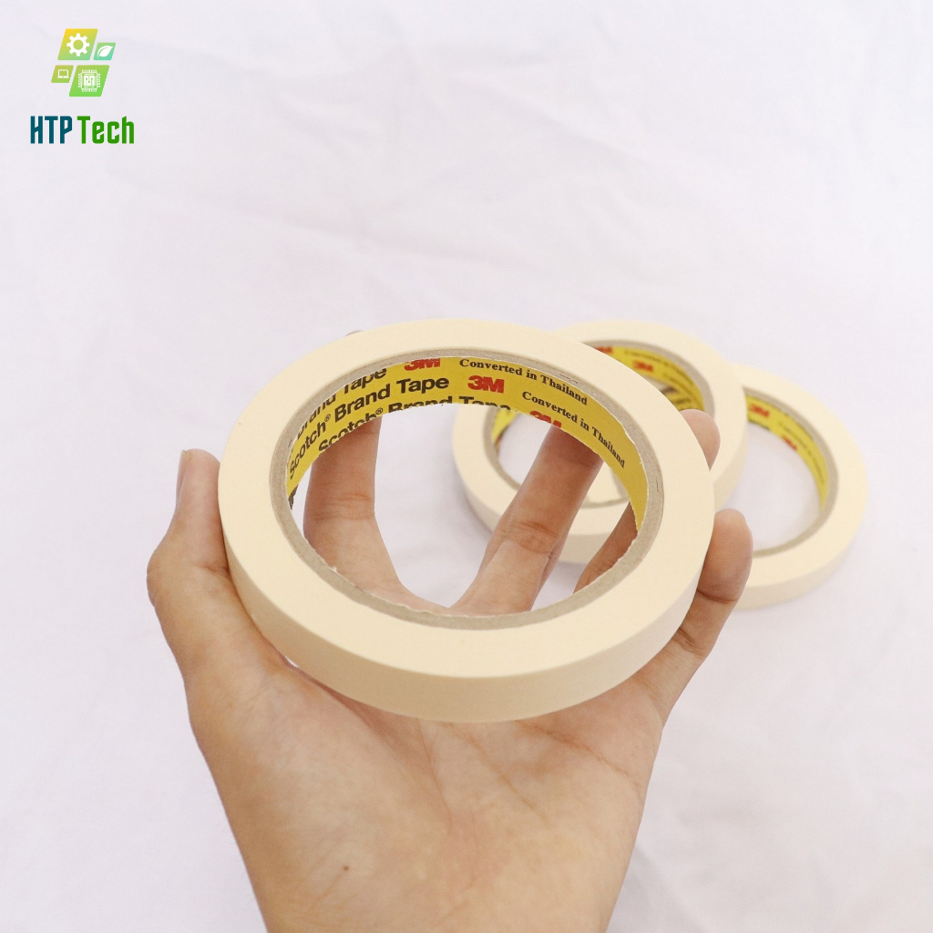 Băng keo giấy 3M dùng che sơn khổ 1,5cm dài 27m Masking Tape 3M
