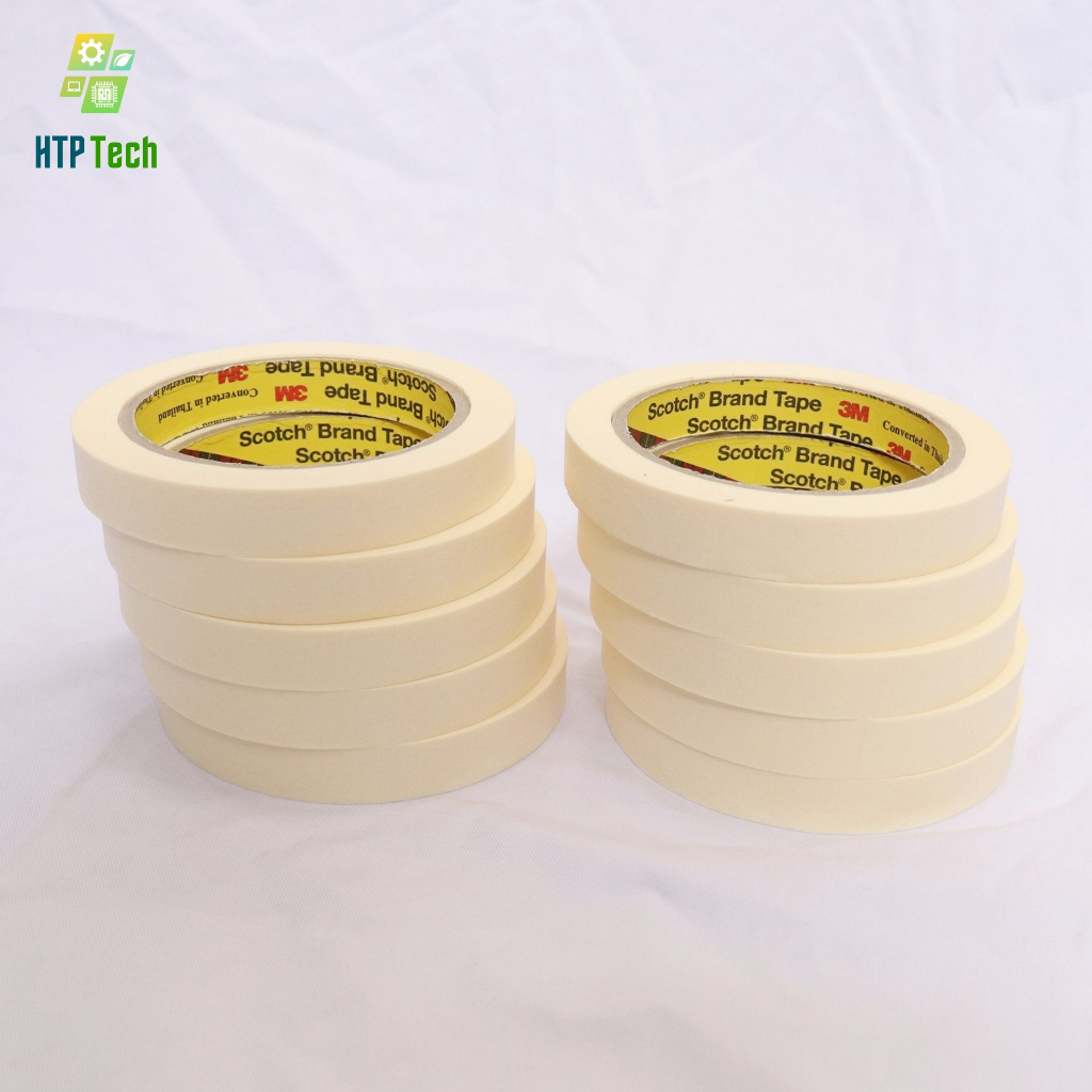 Băng keo giấy 3M dùng che sơn khổ 1,5cm dài 27m Masking Tape 3M