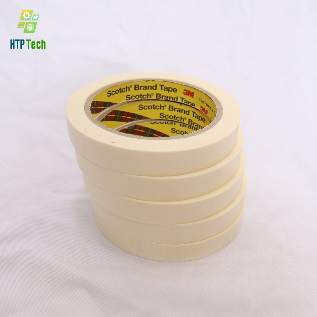 Băng keo giấy 3M dùng che sơn khổ 1,5cm dài 27m Masking Tape 3M