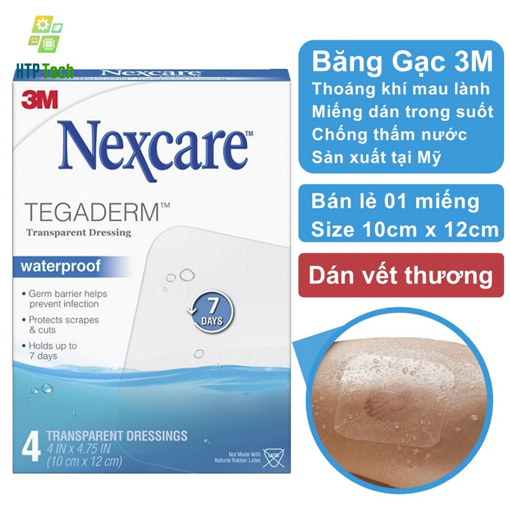Gạc vô trùng chống thấm nước trong suốt Nexcare 3M H1626 Loại 10x12cm