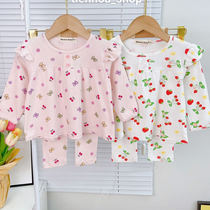 Set Đồ Bộ Quần Dài, Tay Dài Phối Cánh Tiên Chất Thun borip Mềm Mại Cho Bé gái