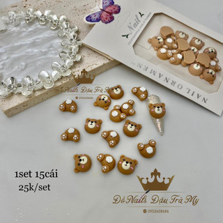 Phụ kiện nail - Set charm gấu nâu N422
