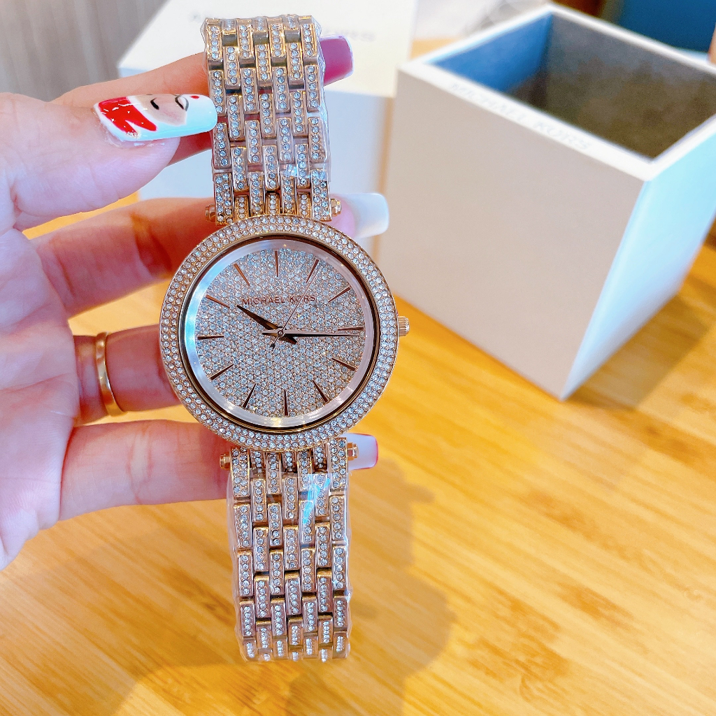 Đồng Hồ Nữ Michael Kors MK3780 Màu Vàng Hồng Đính Đá Size 39mm