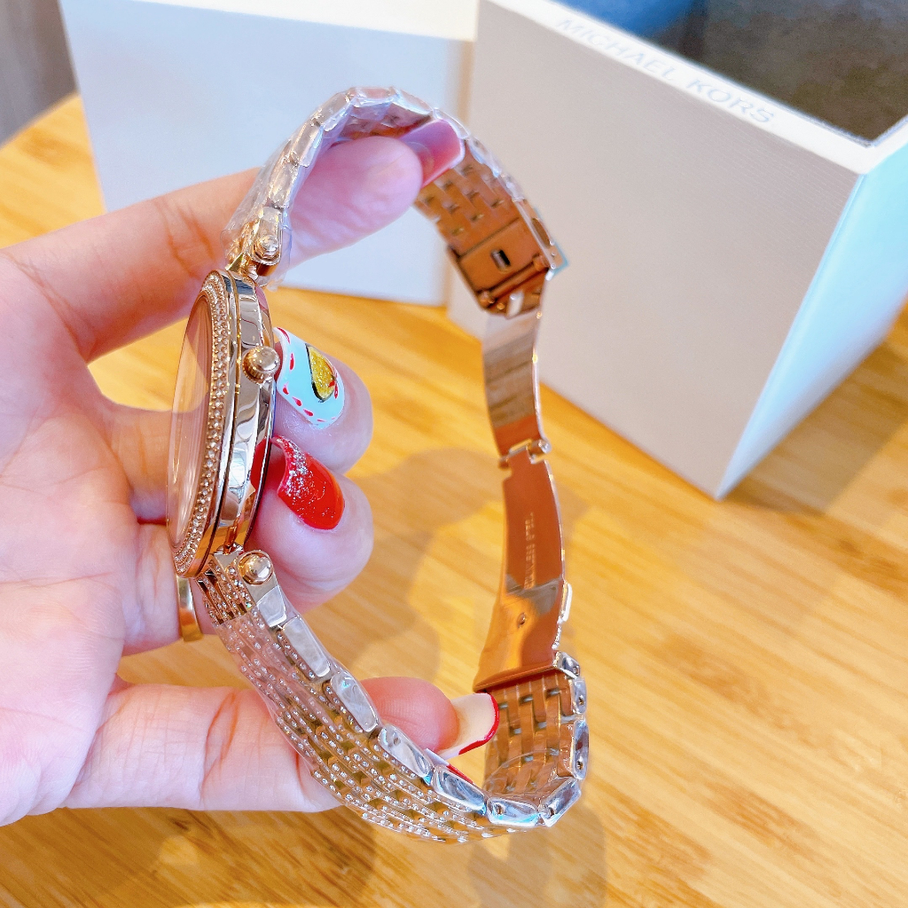 Đồng Hồ Nữ Michael Kors MK3780 Màu Vàng Hồng Đính Đá Size 39mm