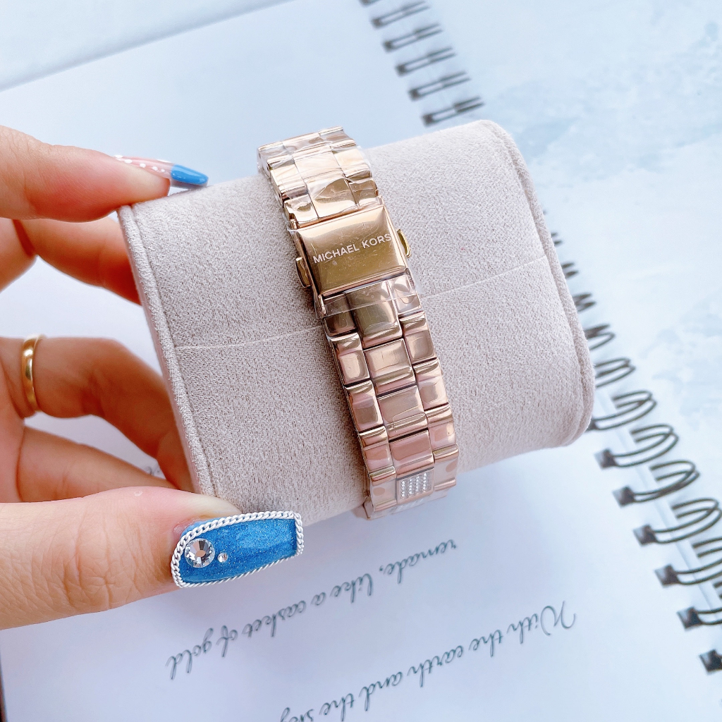 Đồng Hồ Nữ Michael Kors MK3865 Màu Vàng Hồng Mặt Hoa Size 38mm