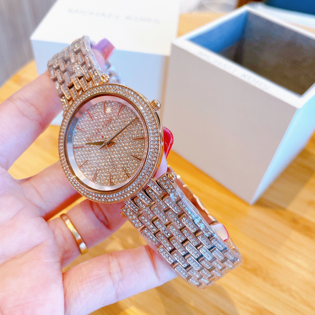 Đồng Hồ Nữ Michael Kors MK3780 Màu Vàng Hồng Đính Đá Size 39mm