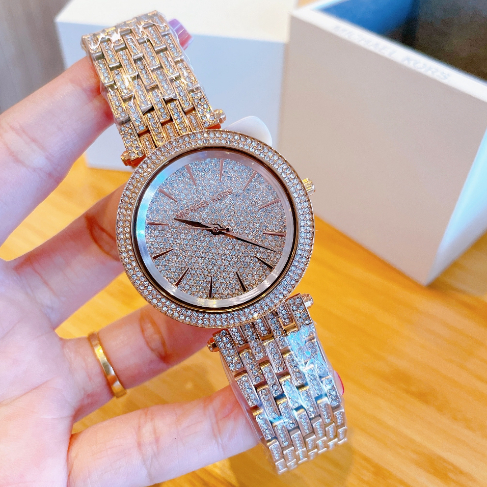 Đồng Hồ Nữ Michael Kors MK3780 Màu Vàng Hồng Đính Đá Size 39mm