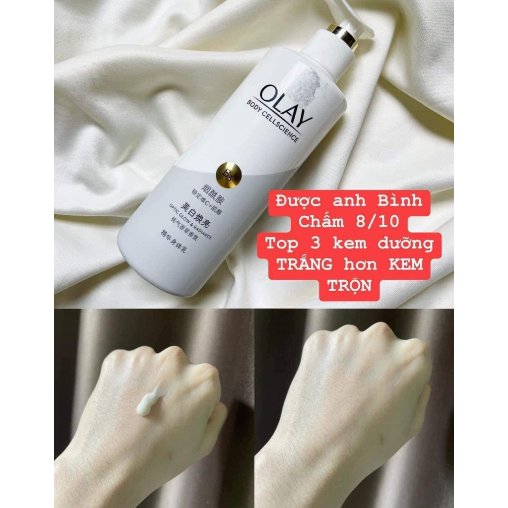 Dưỡng thể Olay Body Cellscience B3+ Optic Glow Radiance & Brightening siêu trắng sáng da