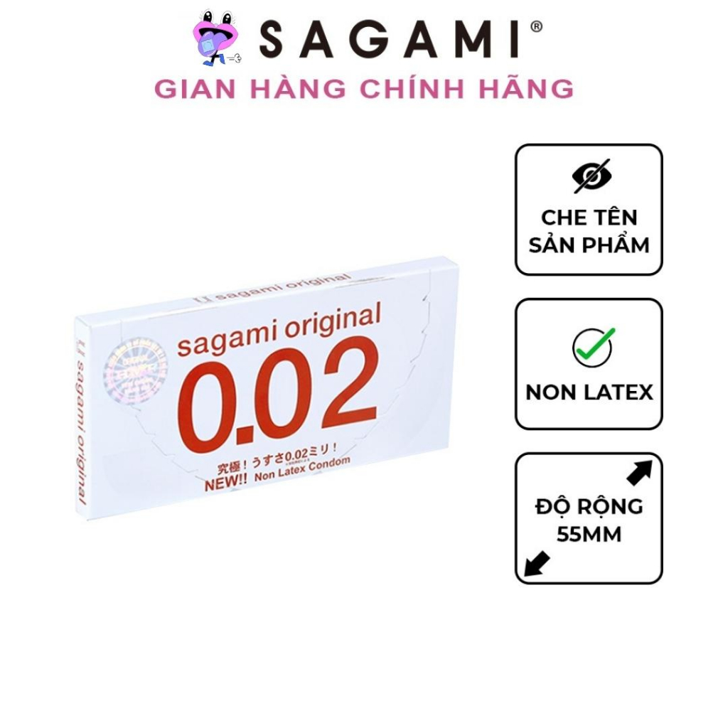 Bao cao su Sagami 0,01mm siêu mỏng nhập khẩu chính hãng Nhật Bản kéo dài thời gian Hộp 5 Chiếc
