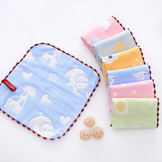 Sét 5 khăn mặt xô cotton 6 lớp mầu, khăn sữa xô dày đẹp cho bé ( nhiều mẫu )