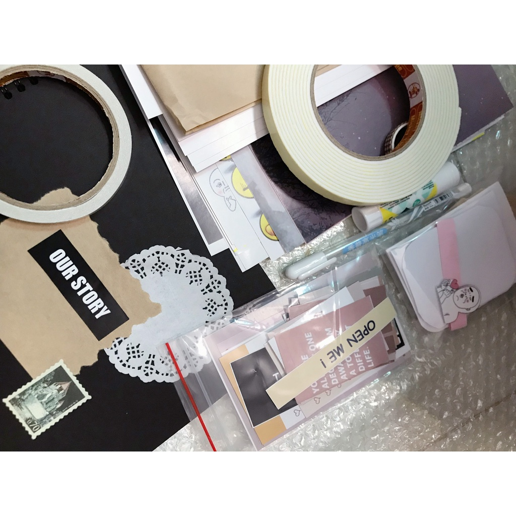 Scrapbook Love Album ảnh trang trí sẵn dùng làm quà tặng, kỷ niệm, người yêu