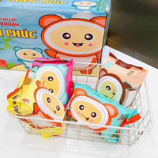 COmbo 12 gói Khăn ướt Thiên Phúc cao cấp hình gấu 100 tờ