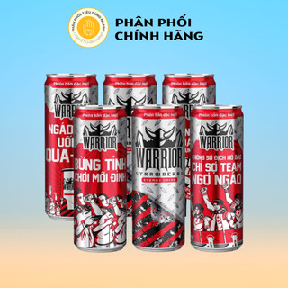 Lốc 6 Nước Tăng Lực Warrior Hương Dâu Lon 325ml