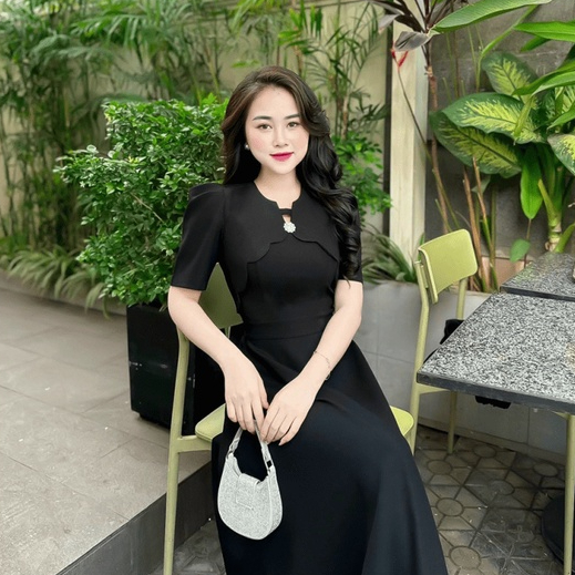 (HCM) ĐẦM XÒE CỔ ĐẮP VẢI UMI THỜI TRANG SÀNH ĐIỆU SANG TRỌNG CHO CÁC CÔ NƯƠNG LANA FASHION