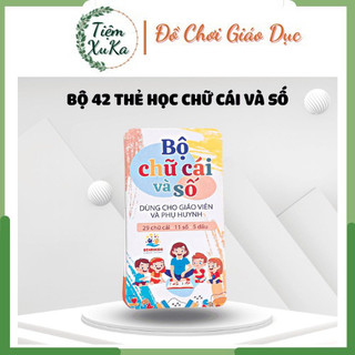 Thẻ học thông minh, trọn bộ 42 thẻ chữ cái và số cho bé tập học tiếng việt và nhận biết số đếm trong toán học