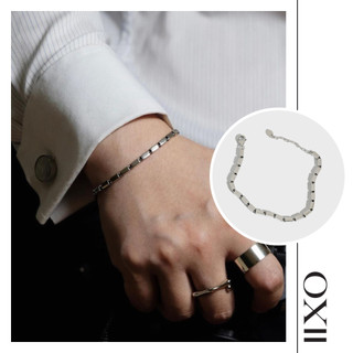 Vòng tay, lắc tay chuỗi xích hộp - bạc - unisex nam nữ - iixo studio