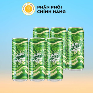 Lốc 6 Lon Nước Ngọt Giải Khát Có Gas Mirinda Vị Soda Kem 330ml