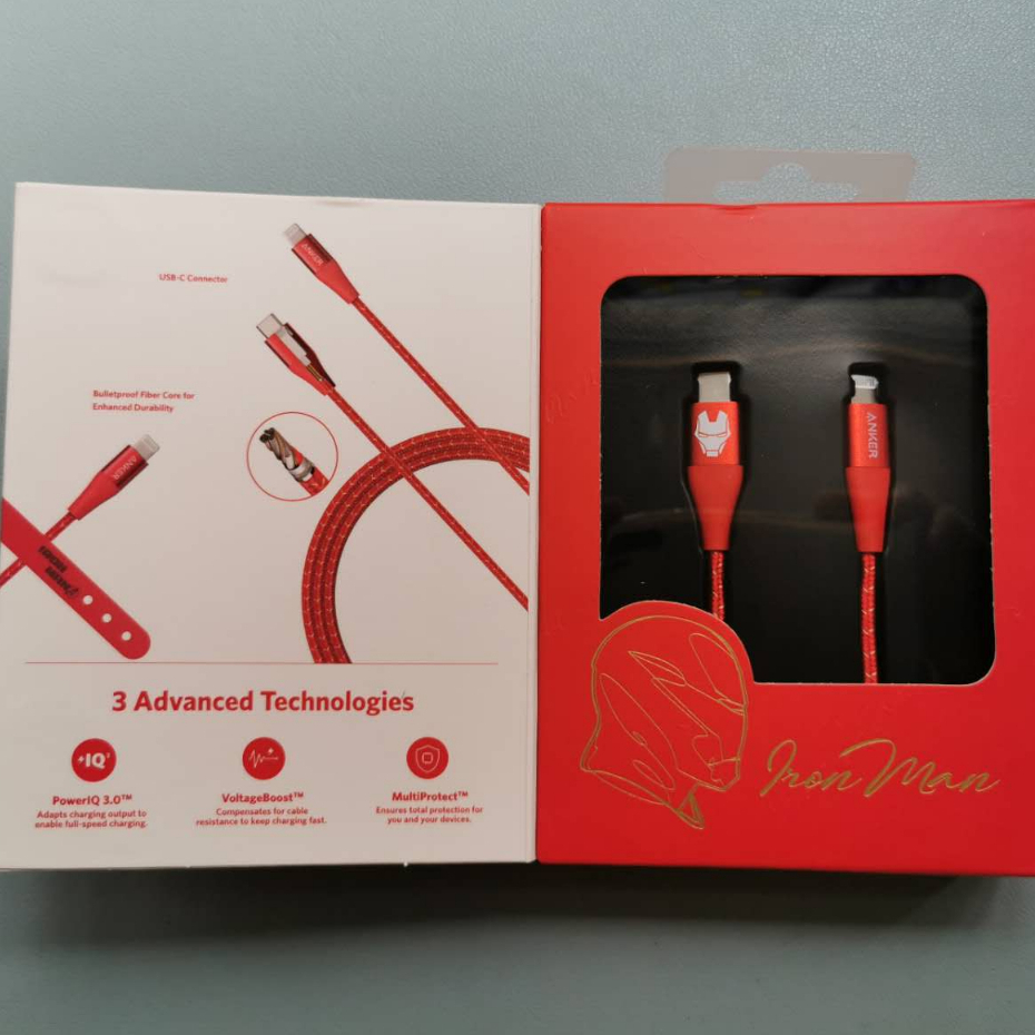 Cáp Sạc Anker USB-C to L A9551 Sạc Nhanh PD Cho iP8-14PRM Bện Dù Phiên Bản Marvel