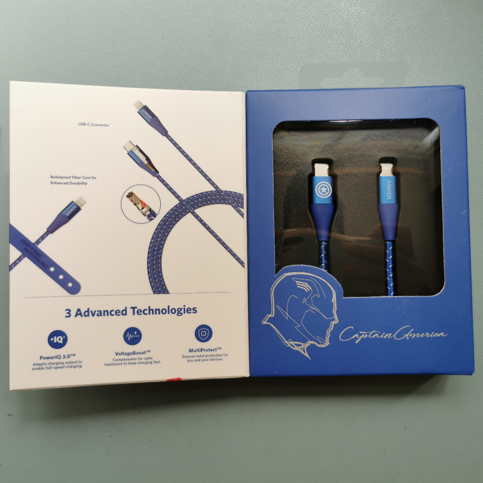 Cáp Sạc Anker USB-C to L A9551 Sạc Nhanh PD Cho iP8-14PRM Bện Dù Phiên Bản Marvel