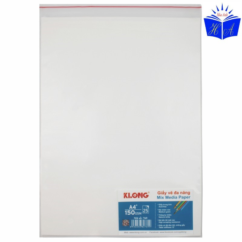 Giấy vẽ đa năng cao cấp KLONG A4+ 25 tờ 150GSM; MS: 769