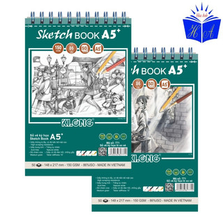 Sổ vẽ sketchbook cao cấp klong a5+ 50 tờ 150gsm; ms: 771
