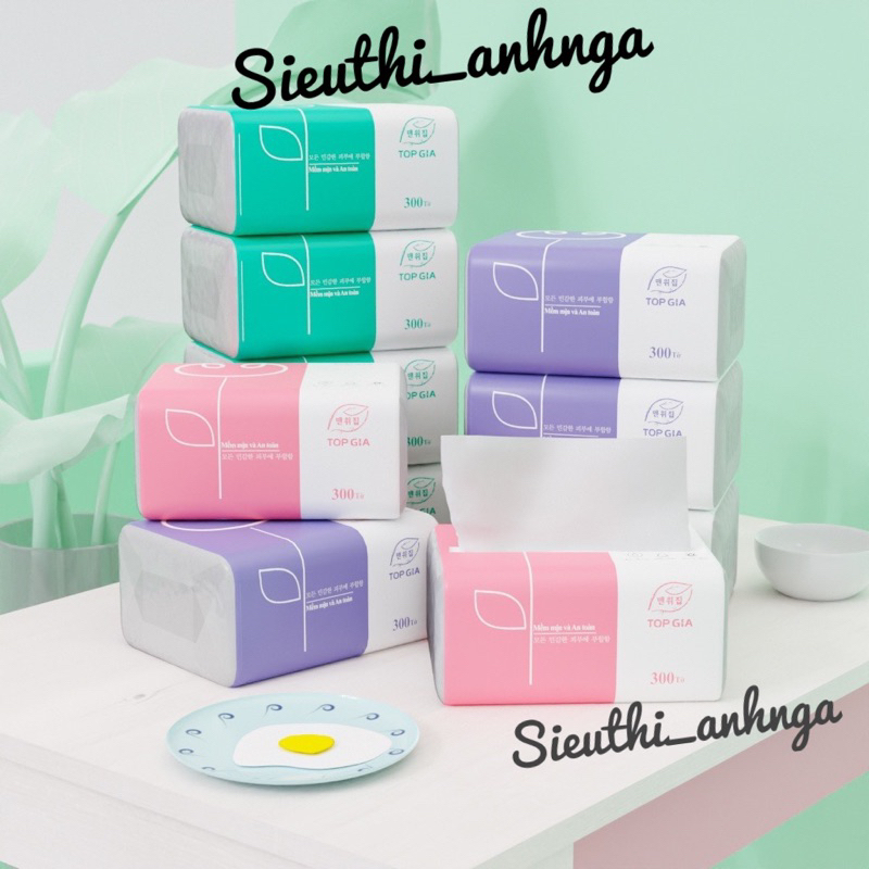 Giấy ăn rút Top Gia, 4 lớp cao cấp tiện Lợi Bịch 10 Gói