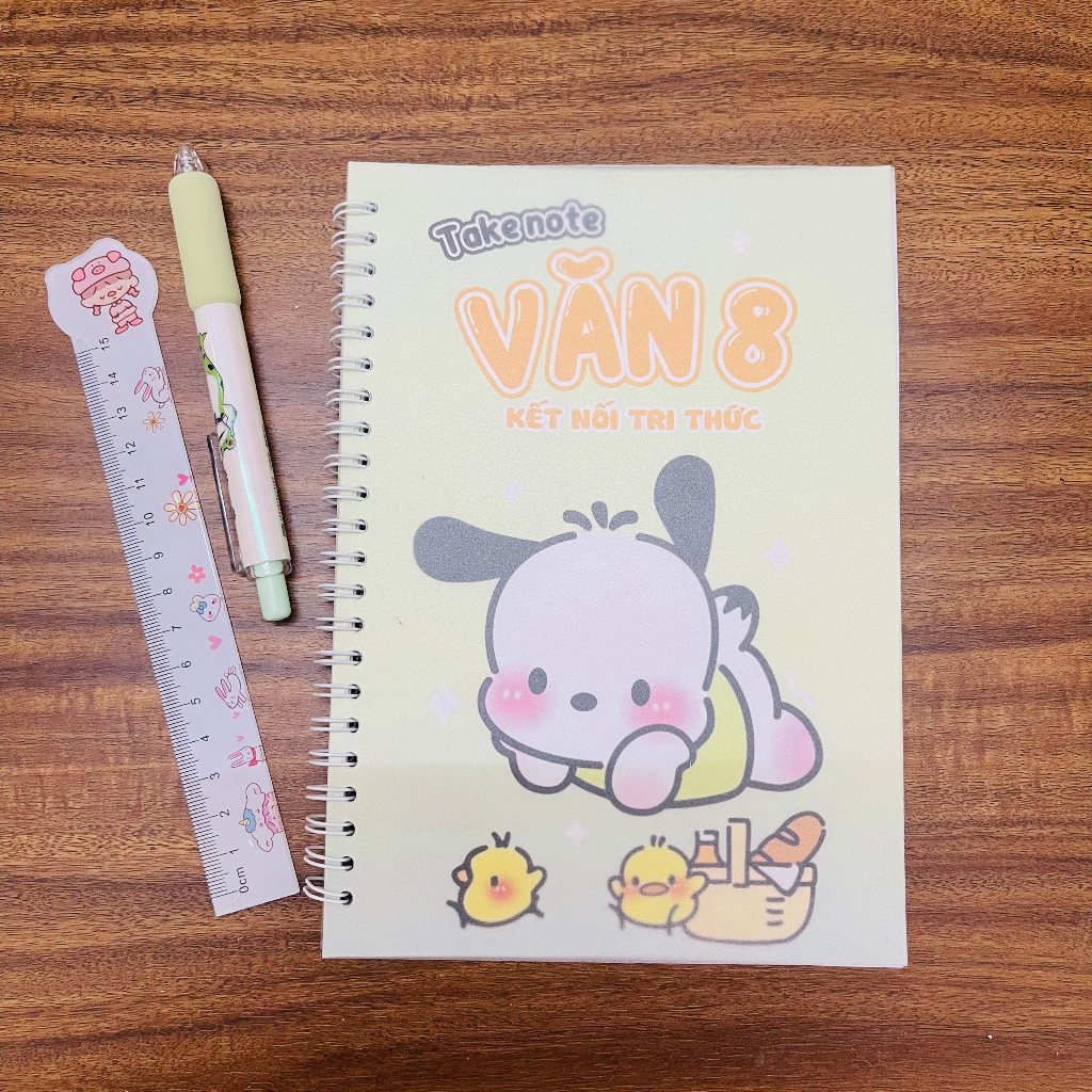 Sổ giấy trang trí Văn 8  CHƯƠNG TRÌNH KẾT NỐI TRI THỨC TẶNG STICKER CUTE VÀ NHÃN VỞ