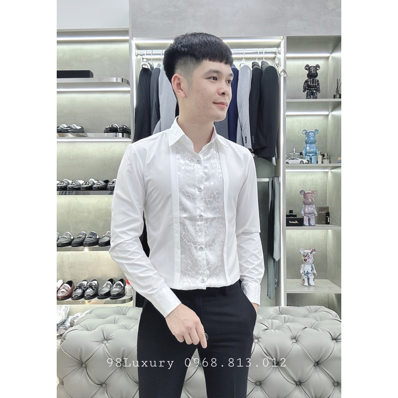Sơmi Thiết kế phối lụa gấm
