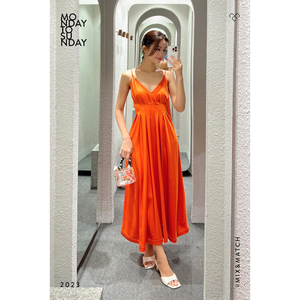 Đầm 2 dây maxi chít li eo - Everluxe